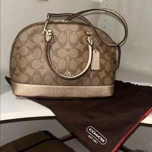 Coach Tan Signature Dome Satchel NWOT